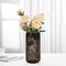 7.5" Amber Hand-Blown Glass Flower Vase – Thickened Round Vintage Striped Bottle for Bookshelf, Dining Table, Office Desk, Meeting Room, Bathroom & Home Décor